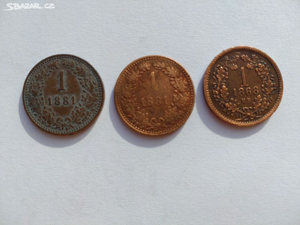 Mince Rakousko Uhersko1 krejcary 3 ks