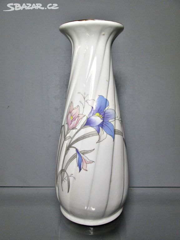Starožitná váza glazovaný, malovaný porcelán znač.