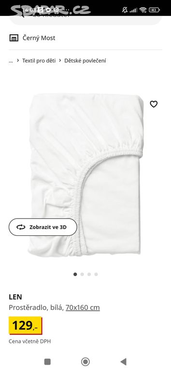 LEN Drap housse, blanc, 70x160 cm - IKEA