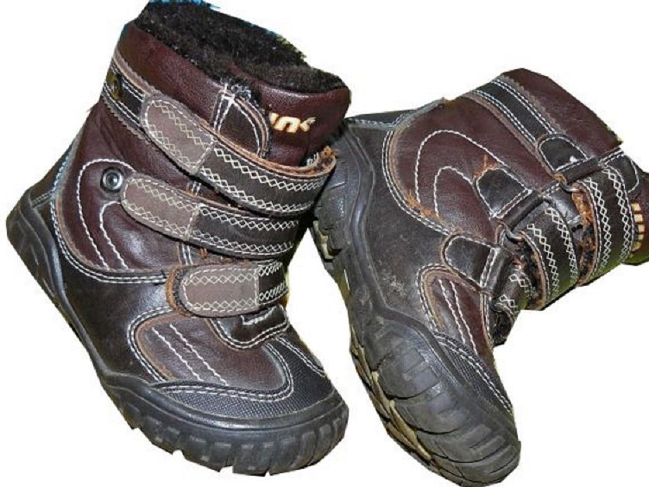 Zimní boty s kožíškem vel. 21 kožené