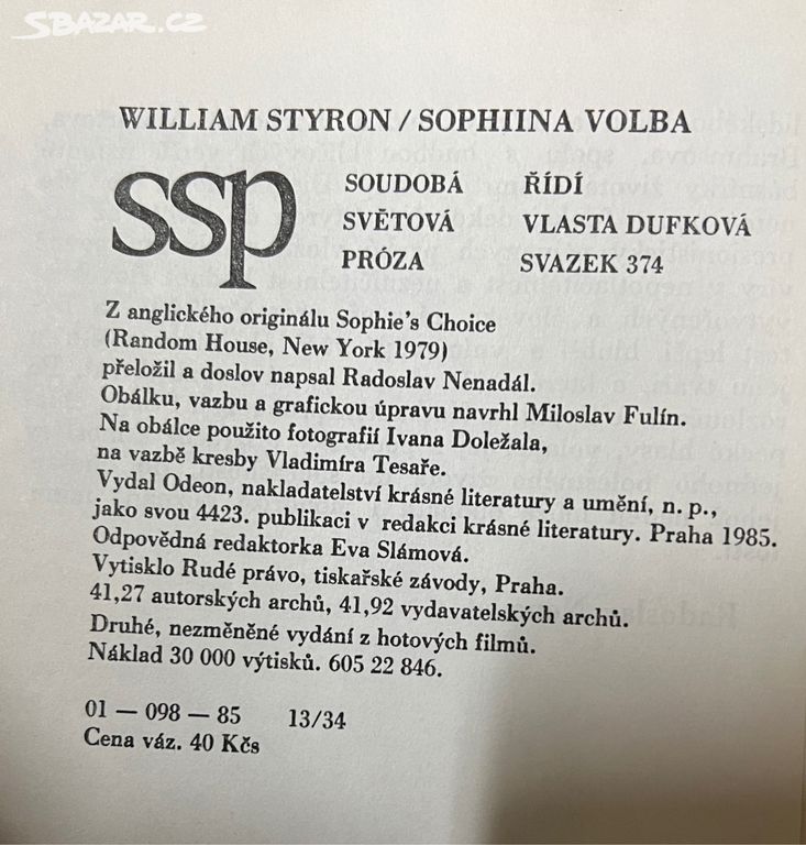 Sophiina volba (William Styron)