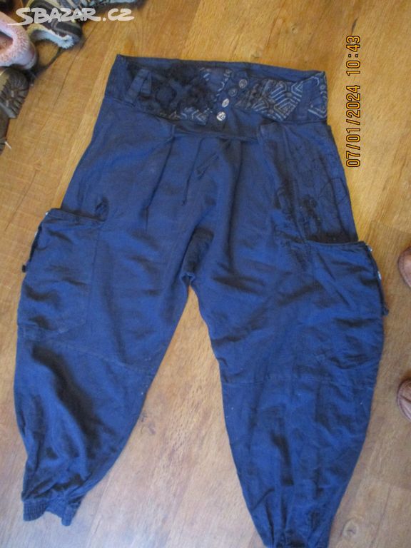 Dámské plátěné kalhoty tureckého střihu, pas 90 cm