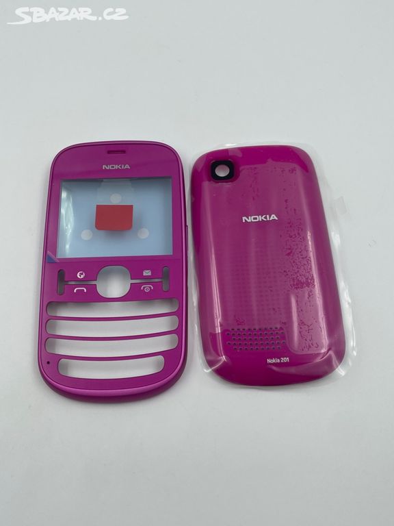 Přední kryt + kryt baterie pro Nokia Asha 201 Pink