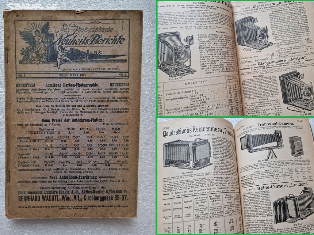 Starý reklamní katalog ceník Wachtl Wien 1913 RU