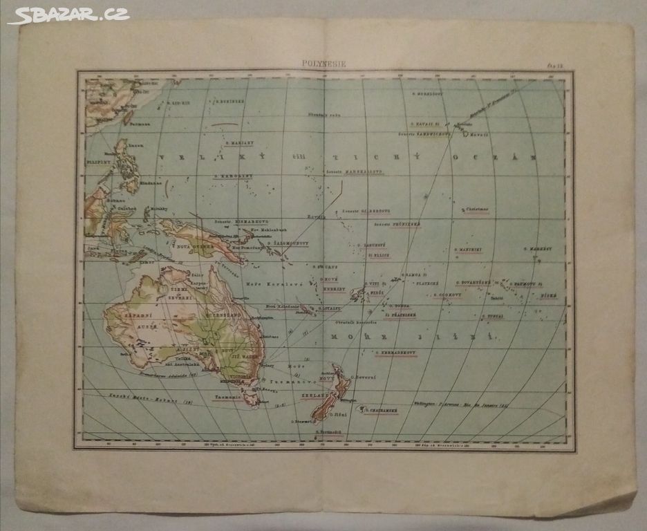 Mapa - Polynesie - 1908
