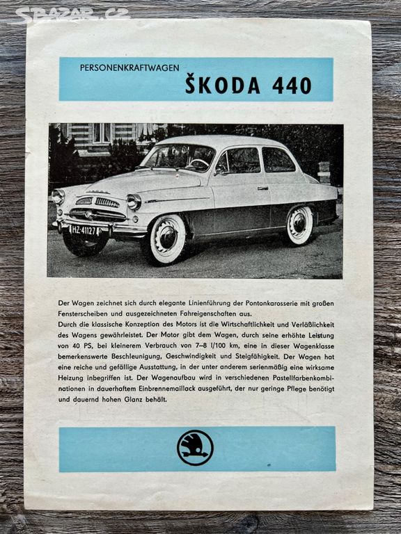 Prospekt Škoda 440 ( 195X ) Motokov