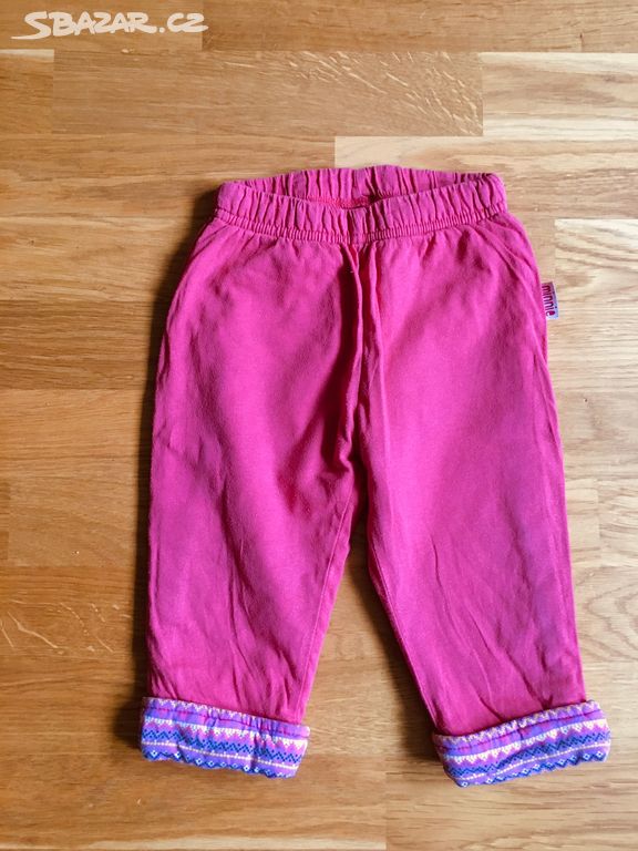 Růžové kalhoty s ohrnutím 74 Disney