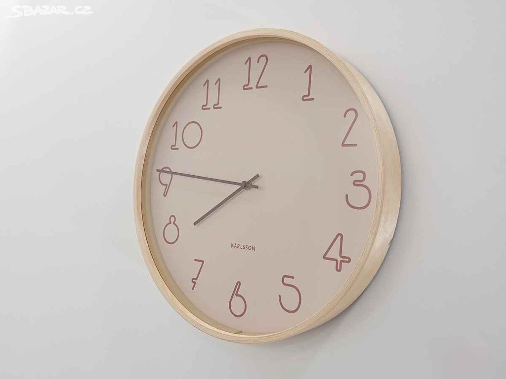 Béžové nástěnné hodiny Karlsson Sencillo, o 40 cm