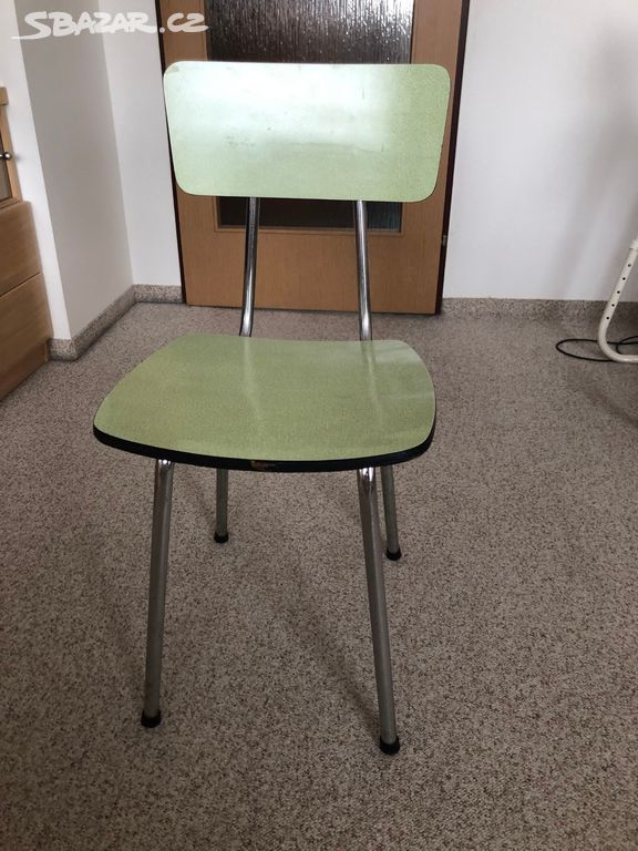 Prodám retro kovovou židli - zelená