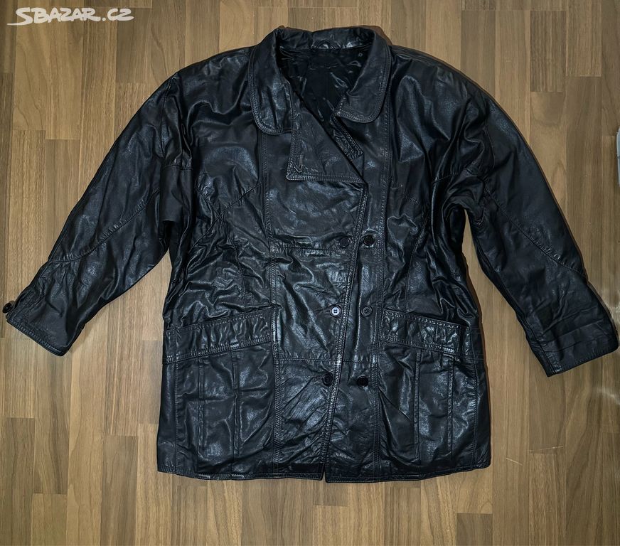 Černá kožená bunda
