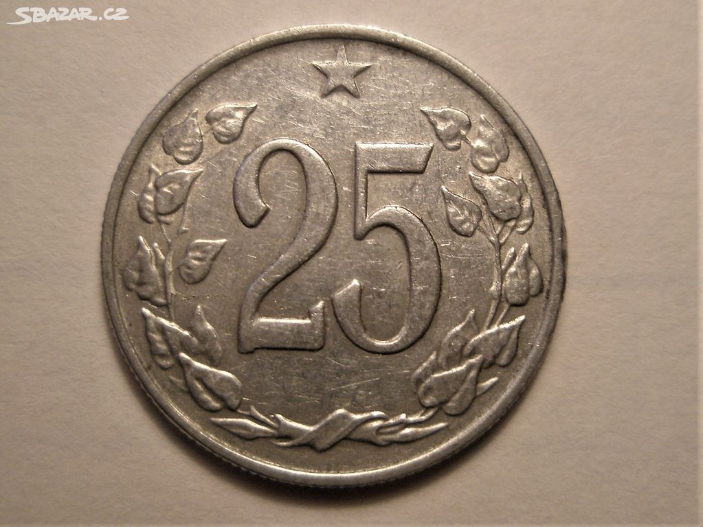 Mince ČSR 25 haléřů z roku 1962,