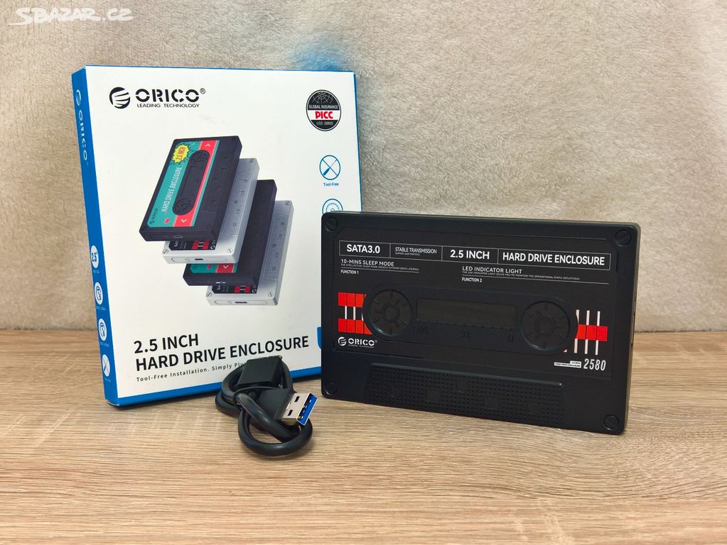 Box na disk ORICO pro 2.5" HDD/SSD v retro stylu