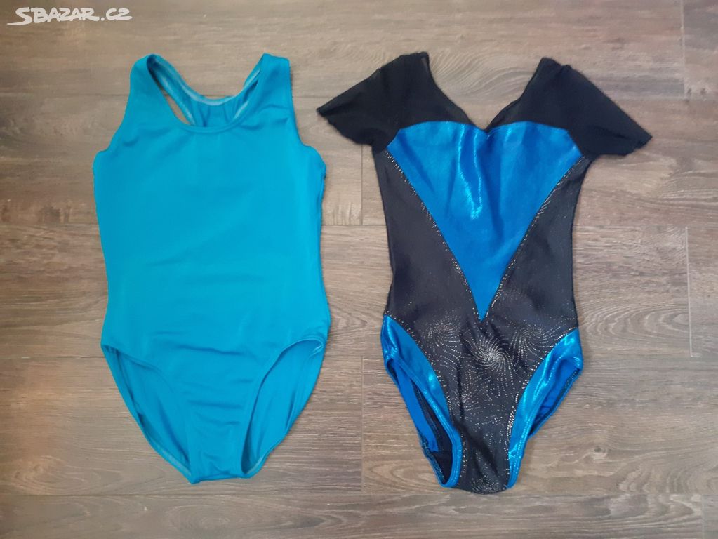 2x Gymnastický, baletní dres/trikot vel. 128/134