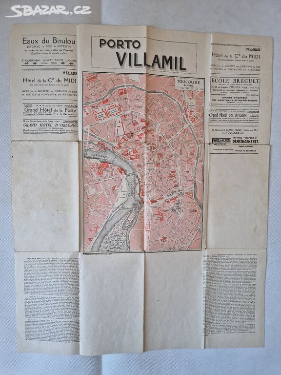 Stará mapa plánek plán Francie ca 1919