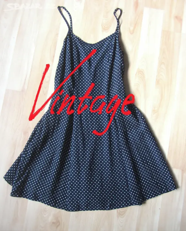 Vintage 90s midi černobílé puntíkované šaty - Praha 1 - Bazar - Sbazar.cz