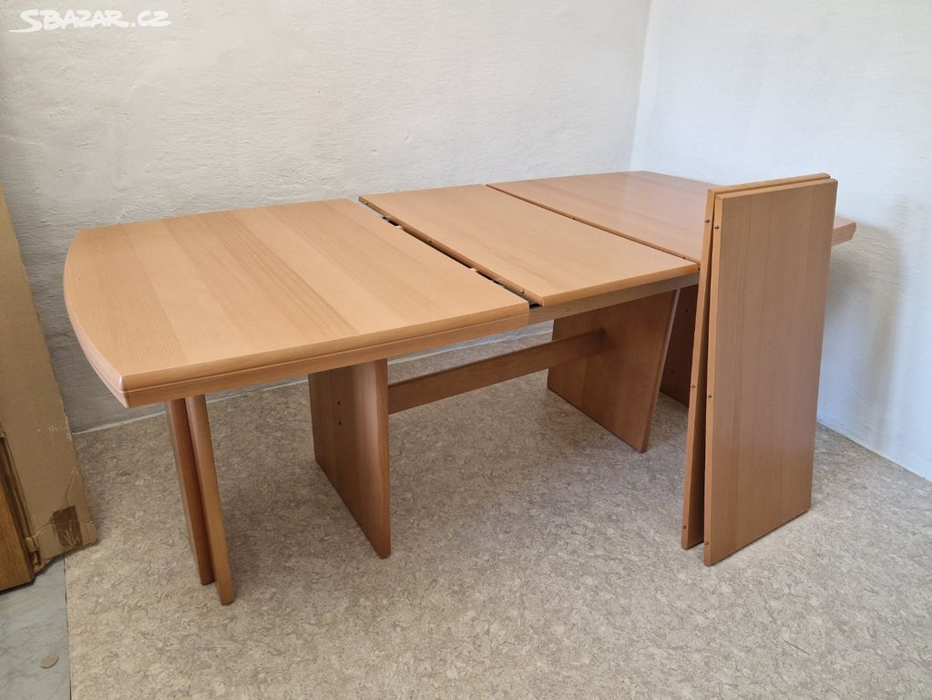 Nový rozkládací stůl BUK 93x152 + 3x45 cm
