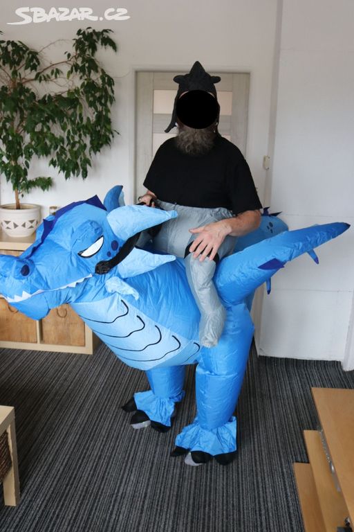 Kostým pro dospělé modrý pohádkový drak