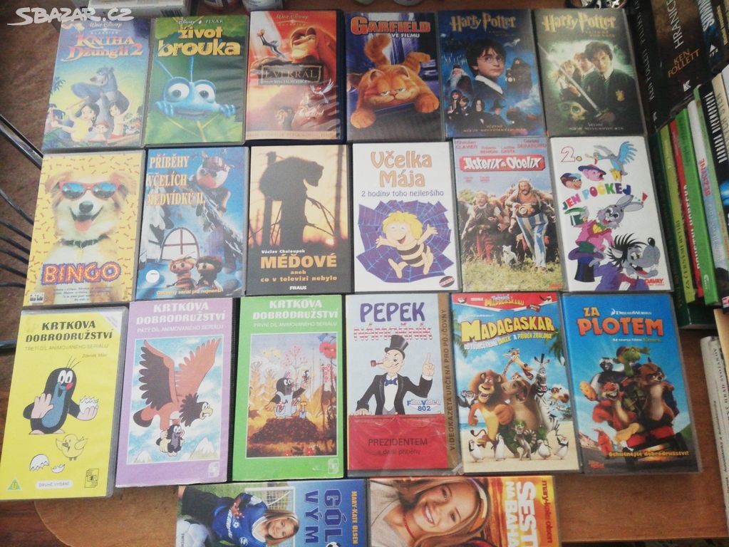 33 VHS dětské animované filmy Pepek Krteček Disney