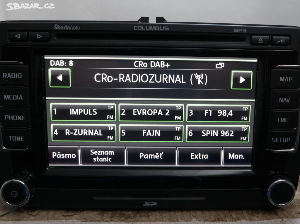 Škoda Columbus RNS510 origo GPS navigace s DAB