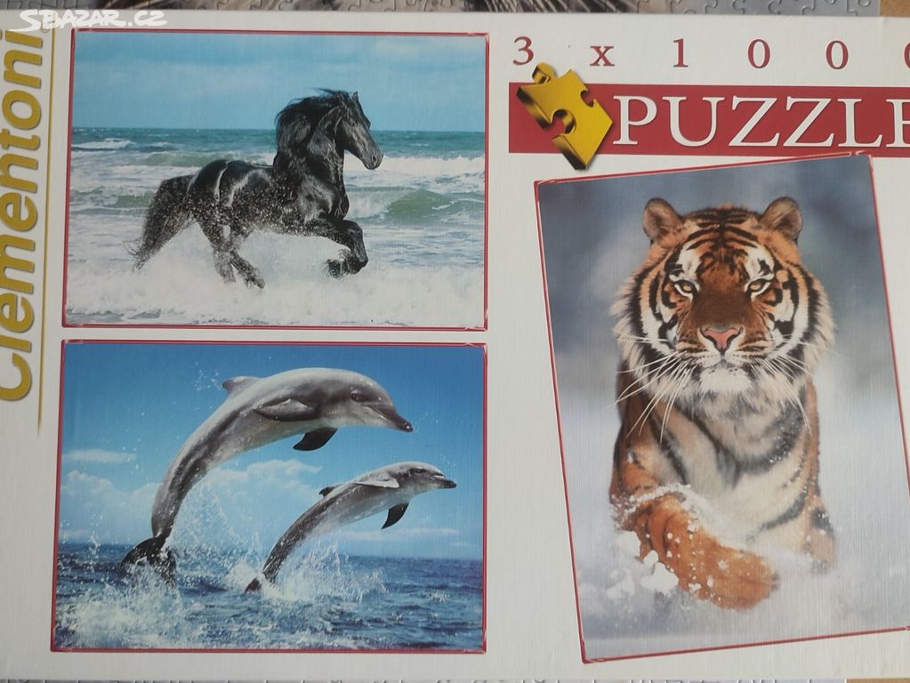 Puzzle 3x 1000 ks zvířata