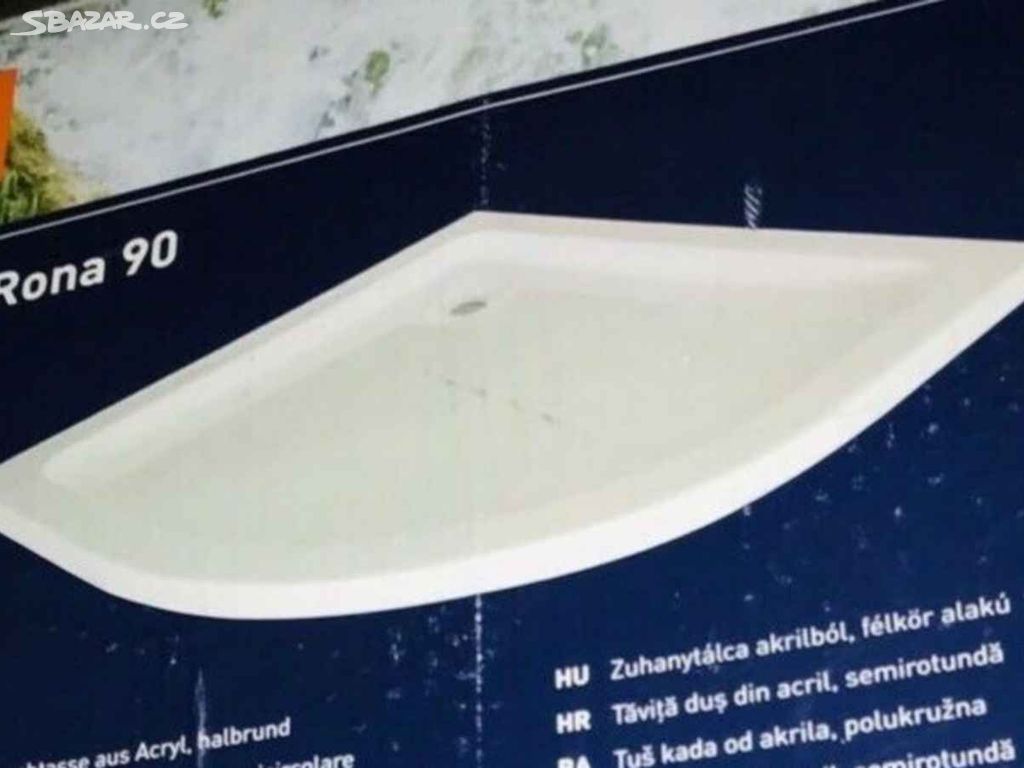 Akrylová sprchová vanička 90x90cm - čtvrtkruh