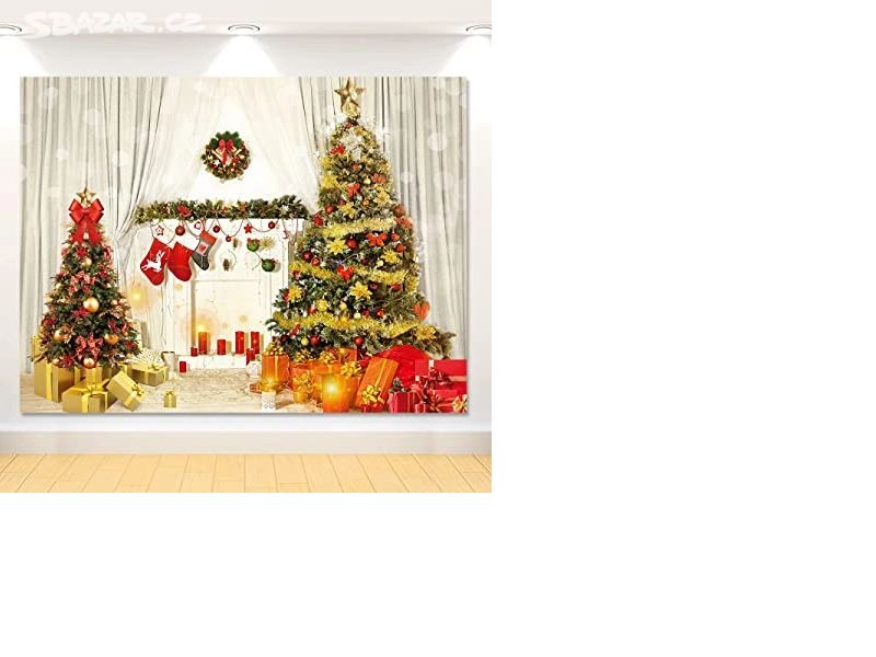 vánoční pozadí  210 x 150cm,lze použ. iubrus,závěs