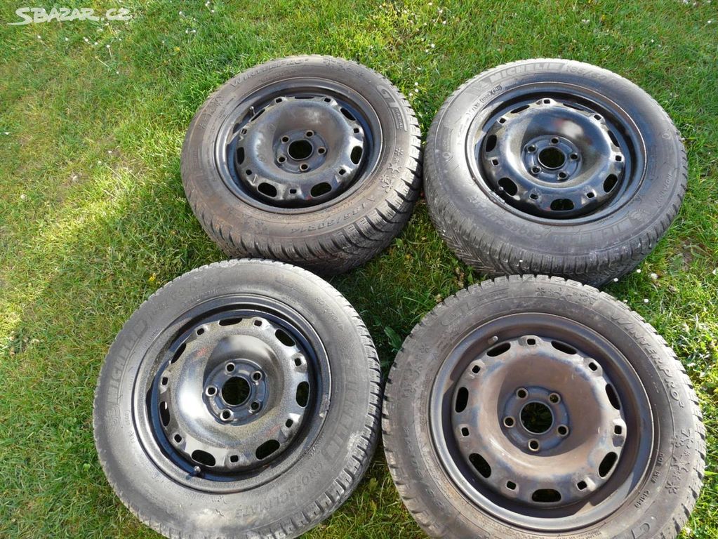 ZIMNÍ PNEU + DISKY ŠKODA 14" SEAT ,VW 185/60R14