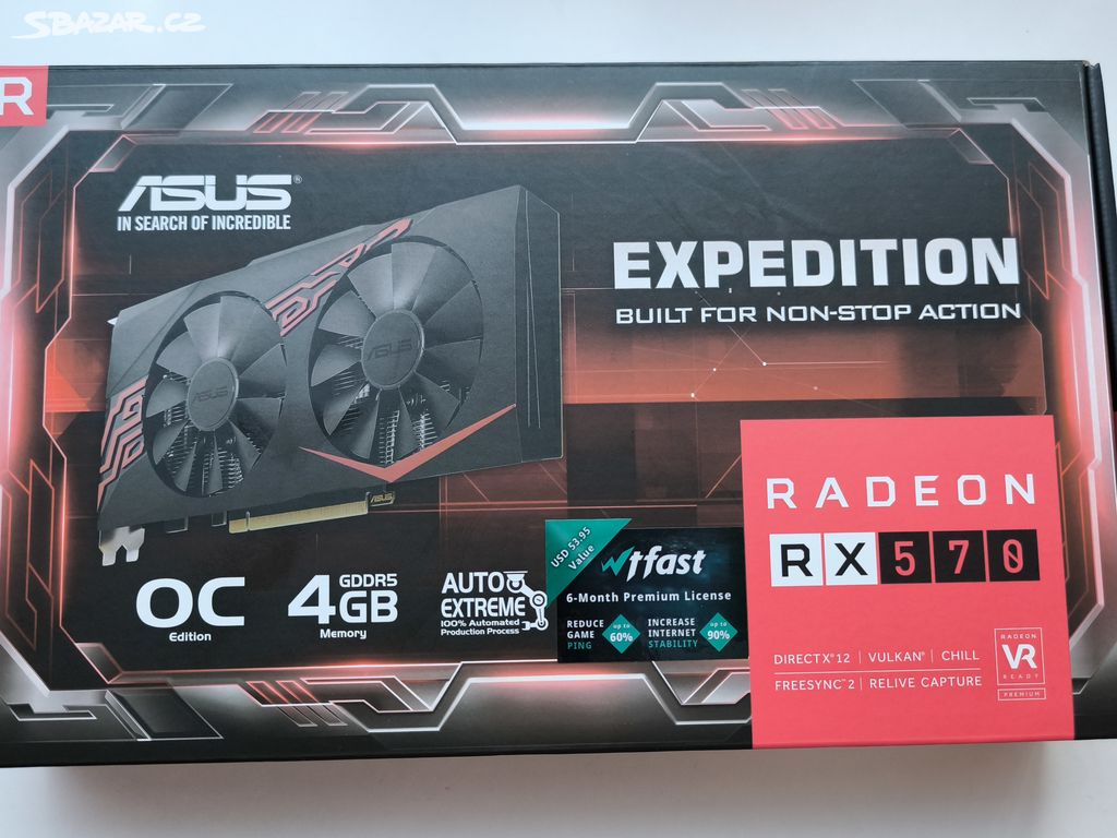 ASUS Radeon RX570 Expedition OC Edition Top Stav