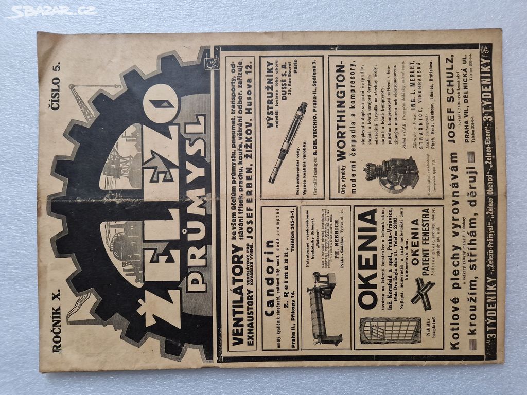 Reklamní noviny Železo Průmysl 1928 stroj technika