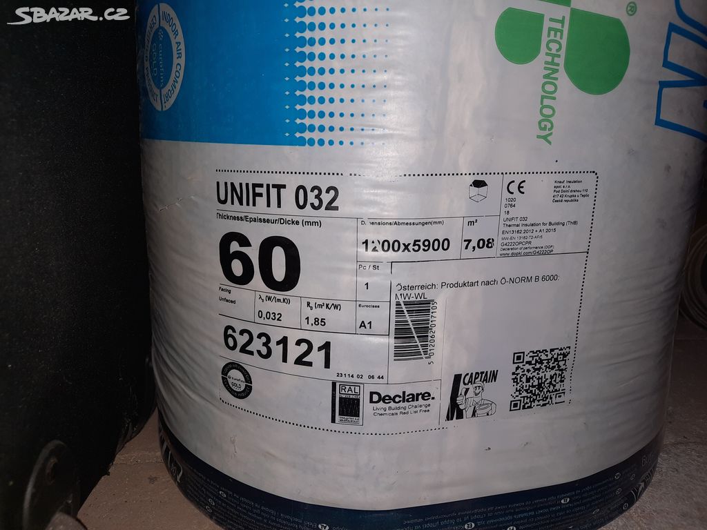 minerální izolace Unifit 032 tl. 60 mm Knauf