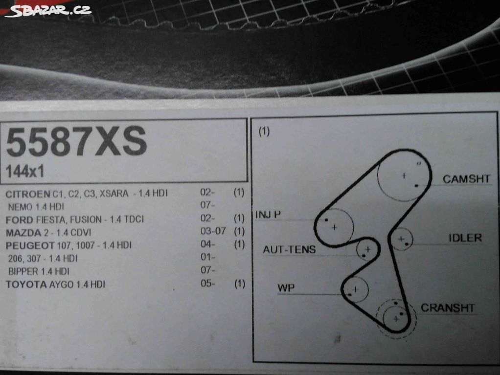 rozvodový řemen GATES 5587XS PSA 1.4 HDI