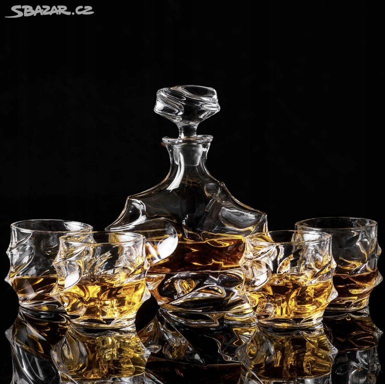 KANARS Karafa na Whisky 750 ml SKLENICE 4×320 ml