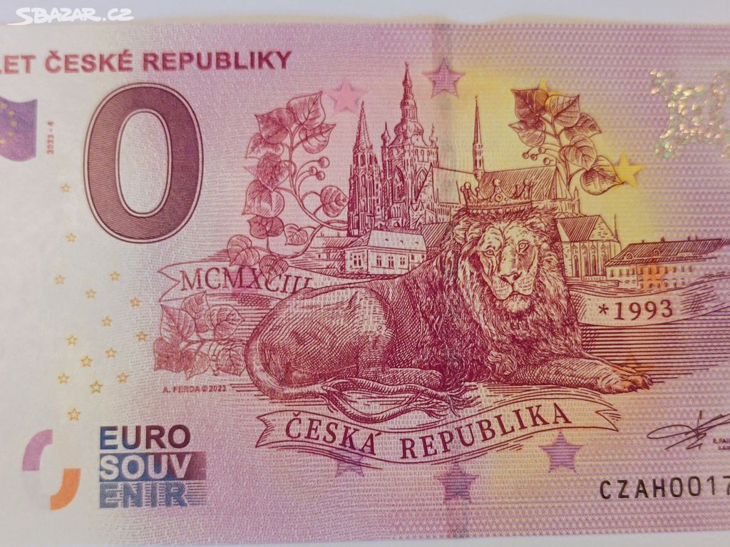 0 euro souvenír 30 let České republiky