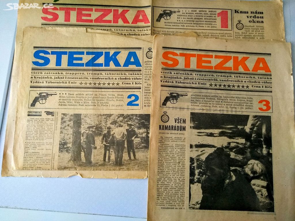 Časopis STEZKA-1968. Čísla 1,2,3. Tramping.