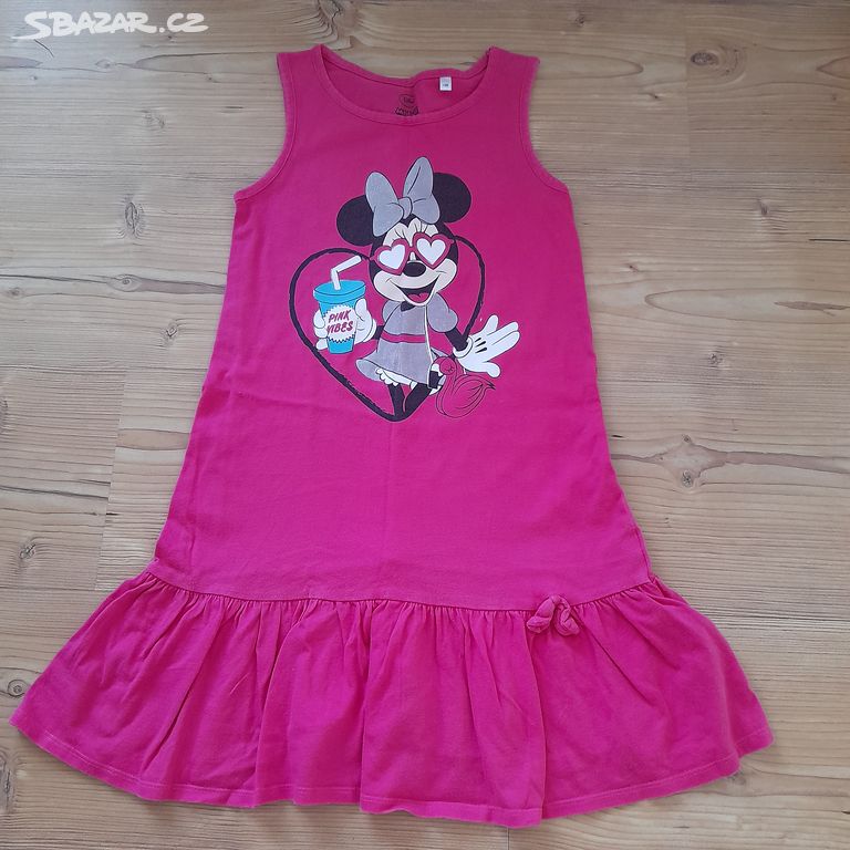 Dívčí šaty Minnie tm.růžové 128