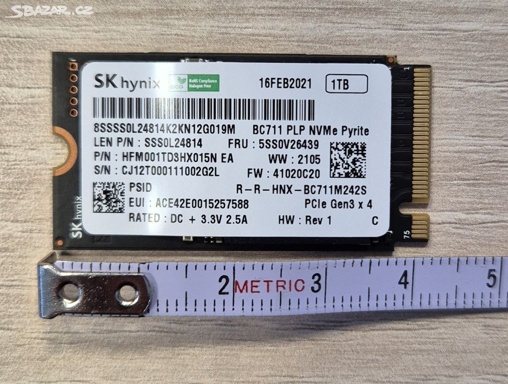 1TB SSD NVMe, Hynix BC711, M.2 2242