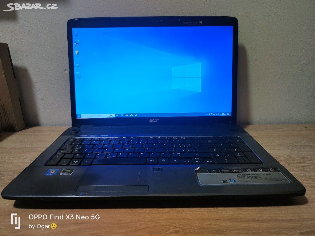 ACER, velký 17,3", Core2Duo, 4Gb/500Gb, Win10