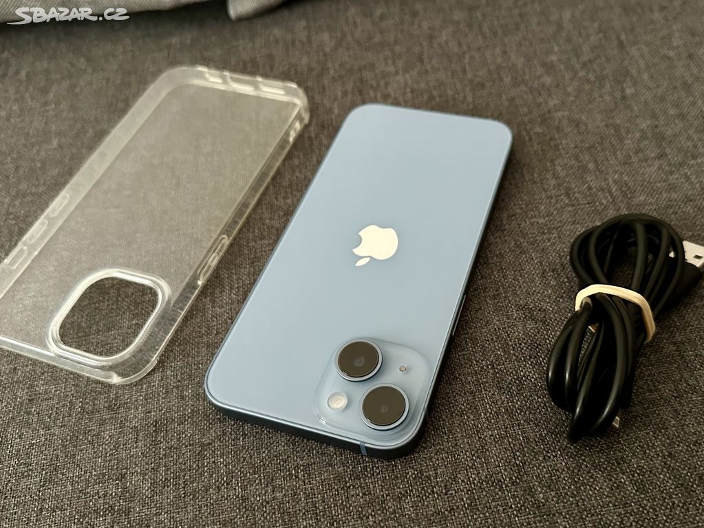 Apple iPhone 14 128gb světle modrý- top stav,kryt