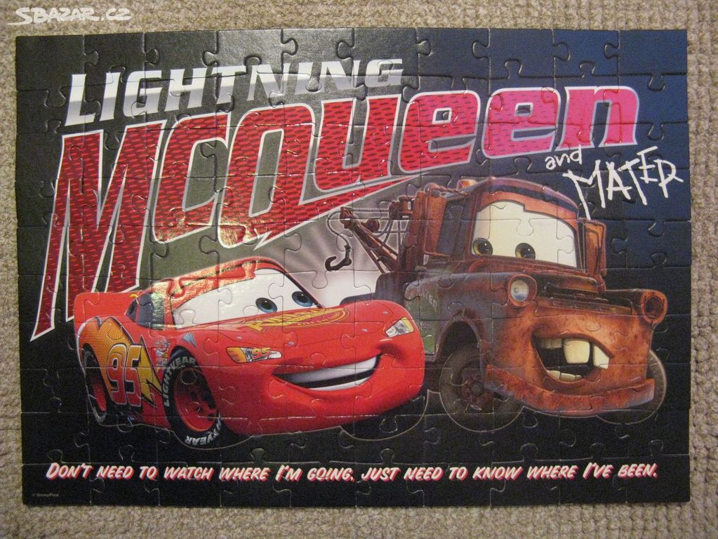 Puzzle Cars McQueen a Burák, auta 100 dílů