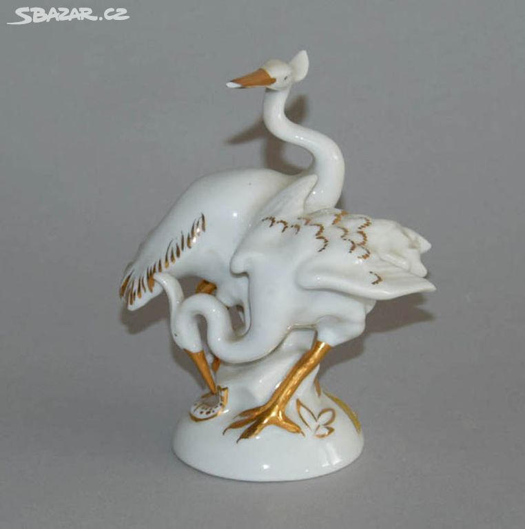 plastika volavky Royal Dux porcelán