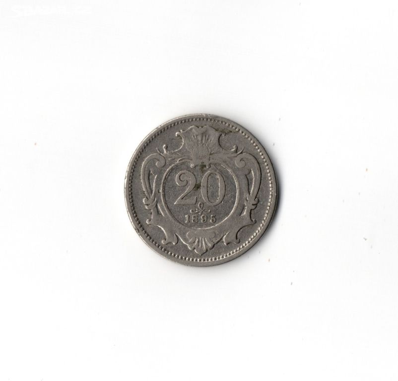 Mince R-U 20 haléřů 1895