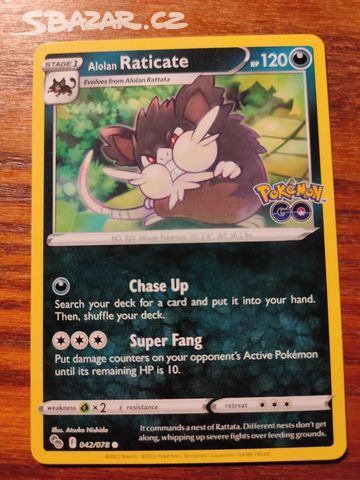 Pokémon - Alolan Raticate - Praha - Bazar - Sbazar.cz
