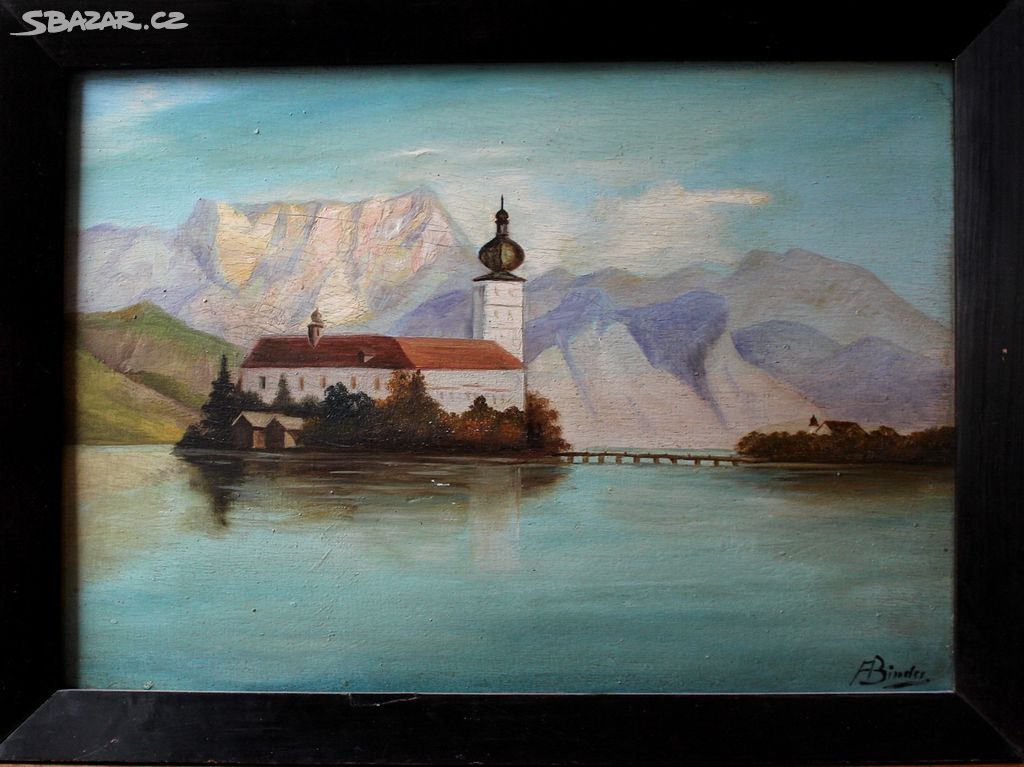 Obraz olej Zámek na jezeře
