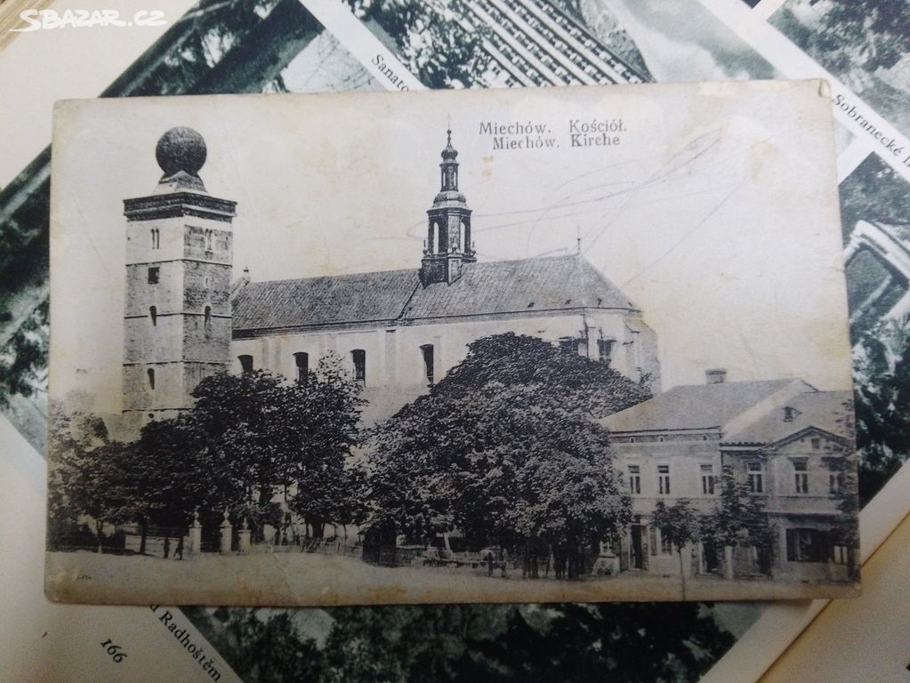 Stará pohlednice Kościol Miechów 1915