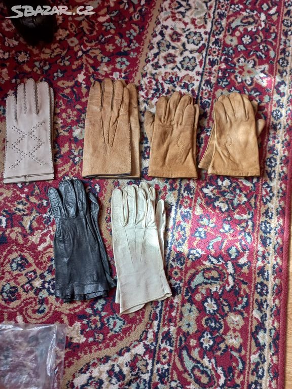 Retro dámské rukavice  kožené