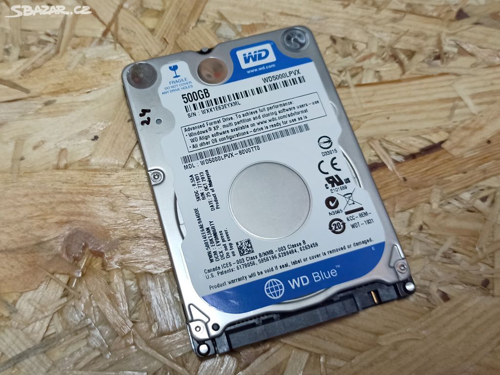 HDD WD Blue 500 GB, 2.5", SATA, 5 400 ot.