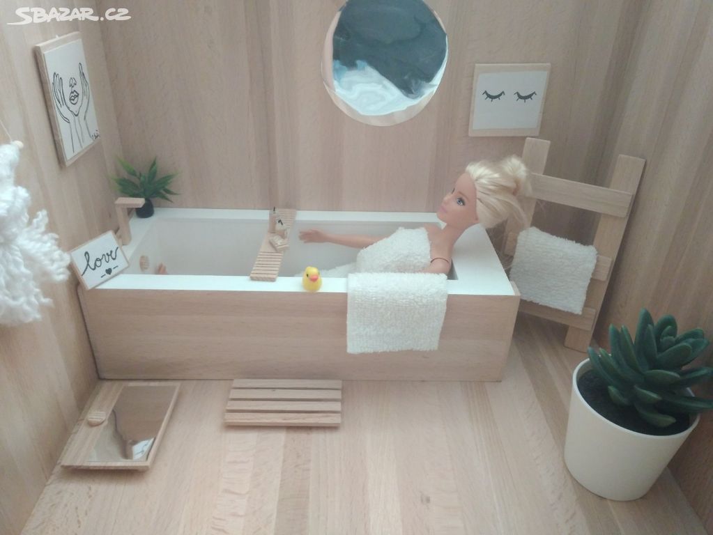 Nábytek pro panenky Barbie - vana s doplňky