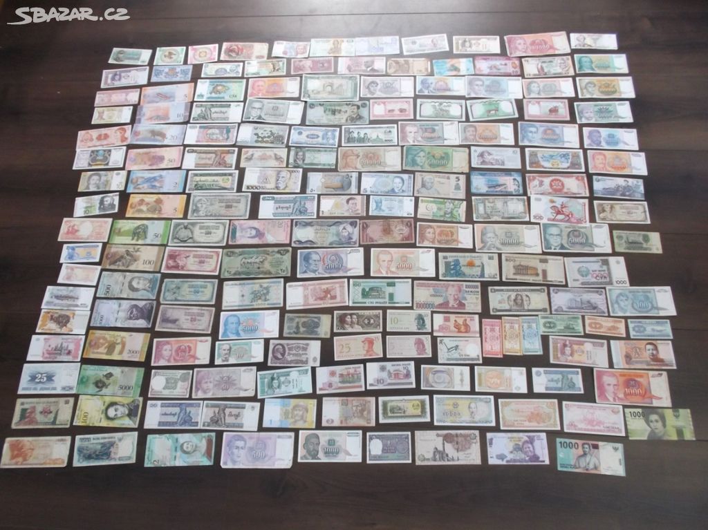167 bankovek, každá jiná, ze 48 zemí