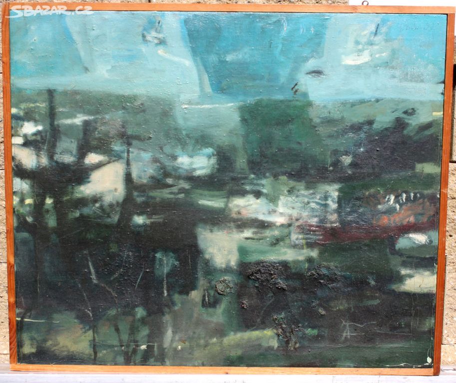 Jiří Brtnický, olej plátno 68 x 81, Zelená krajina