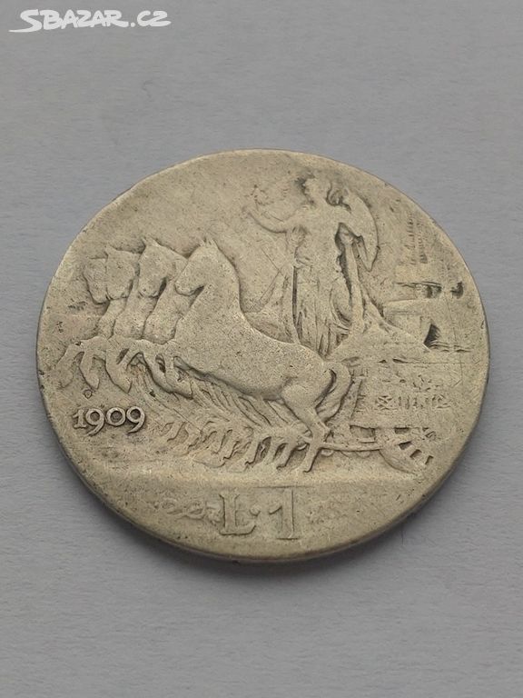 Ag mince 1 Lira 1909 Italie